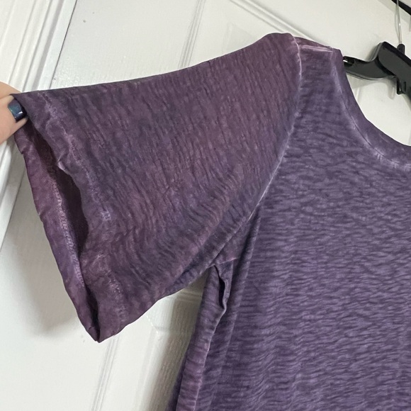 LOGO by Lori Goldstein Short Sleeve Purple Top - Picture 4 of 7